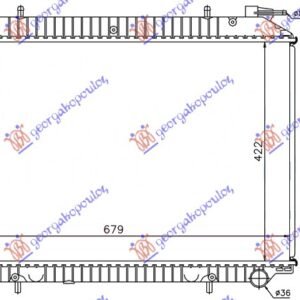 HLADNJAK MOTORA 2.0cc 16v & DIZEL (42.3x68.5) POKLOPAC LEVO - NISSAN SERENA 1992-2001 (C23)