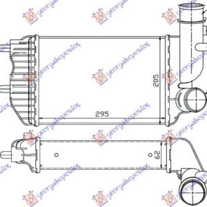 HLADNJAK INTERKULERA TURBO DIZEL (295x202x60) - FIAT DUCATO II 1994-2002 (230)