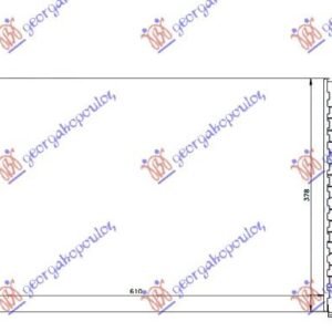 HLADNJAK MOTORA 1.4/1.6/1.8 (+/-AC) (61x37.7x23) - PEUGEOT PARTNER 1996-2002 (5/G)