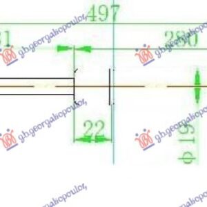 AMORTIZER GEPEK VRATA (L/B) (495L-510N) - TOYOTA COROLLA H/B-L/B 1997-1999 (E 11)
