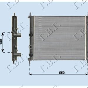 HLADNJAK MOTORA 1.6i (+/-AC) (47.5x41) - FIAT MULTIPLA 1998-2004 (186)