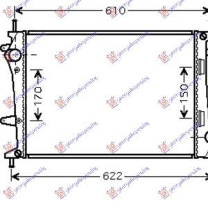 HLADNJAK MOTORA 1.9 JTD + AC (53x39.8x2.6) - FIAT MULTIPLA 1998-2004 (186)