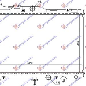 HLADNJAK MOTORA 1.4 BENZIN (+/-AC) (630x350) (VALEO) - TOYOTA COROLLA 2000-2002 (E 11)