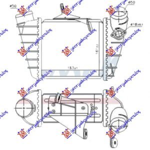 HLADNJAK INTERKULERA 1.9 Tdi DIZEL (183x161x85) (OTVOR ZA SENZOR 18mm) - SKODA FABIA 1999-2007 (6Y2/6Y3/6Y5)