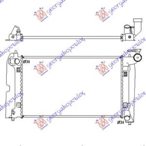HLADNJAK MOTORA 1.4/1.6/1.8 i-VVTi BENZIN (MAN) (600x350) (ENGLESKA) (BRZA SPOJNICA ZA VENTILATOR) - TOYOTA COROLLA SDN 2002-2006 (E 12)