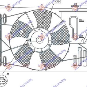 VENTILATOR KOMPLET (BENZIN) (SRAF) - TOYOTA COROLLA SDN 2002-2006 (E 12)
