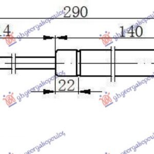 AMORTIZER GEPEK VRATA (291L-380N) - ALFA ROMEO 159 2005-2011 (939)