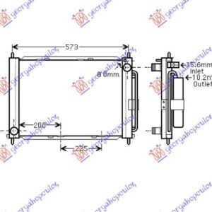 HLADNJAK MOTORA I KLIME (510x380x38) - RENAULT TWINGO 2007-2012 (CN0)