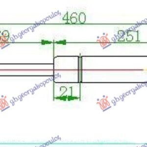 AMORTIZER GEPEK STAKLA (460L-100N) - RENAULT MEGANE SCENIC 1999-2003 (JA0/JA1)