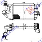 HLADNJAK INTERKULERA 1.3-1.7-1.9 CDTi (262x182x62) 46mm - OPEL ASTRA H 2004-2010 (A04)