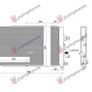 HLADNJAK MOTORA 1.3/1.7/1.9 DIZEL - 2.0 BENZIN (MAN/AUTO) (+AC) (600x368) (LEMLJEN SPOJ) - OPEL ASTRA H 2004-2010 (A04)
