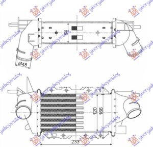 HLADNJAK INTERKULERA 2.0-2.2 TDI 16V (233x128) - OPEL VECTRA B 1996-1998 (J96)