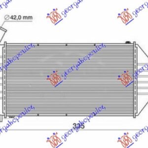 HLADNJAK INTERKULERA 2.2 16V BENZIN 01- / 1.7 TD DIZEL (240x127) (NISSENS) - OPEL ASTRA G 1998-2004 (T98/F35)