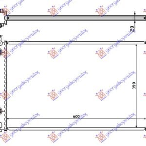 HLADNJAK MOTORA 1.4/1.6/1.8 (AUTO) (+AC) (60x37) - OPEL ASTRA G 1998-2004 (T98/F35)