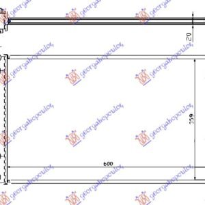 HLADNJAK MOTORA 1.4/1.6/1.8 (AUTO) (+AC) (60x37) (VALEO) - OPEL ASTRA G 1998-2004 (T98/F35)