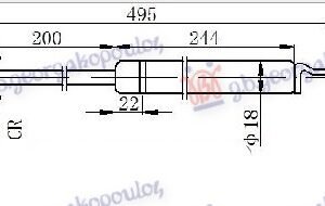 AMORTIZER GEPEK VRATA (495L-190N) - HONDA CR-V 1996-2002 (RD)