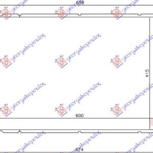 HLADNJAK MOTORA 1.6 16v BENZIN (MAN) (600x415x16) - DAEWOO KALOS-AVEO SDN-L/B 2002-2005 (KLAS)