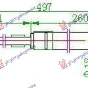 AMORTIZER GEPEK VRATA (496L-270N) - DAEWOO MATIZ 1998-2000 (M100/M150)