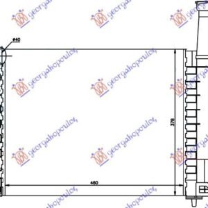 HLADNJAK MOTORA 1.1cc (+/-AC) (46x37.8x23) - CITROEN BERLINGO 1996-2002 (MF)