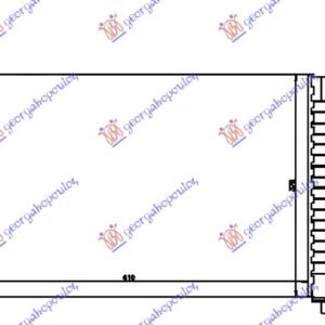 HLADNJAK MOTORA 1.1/1.4/1.6/1.8cc 8V (+/-AC) (61x37.8) - CITROEN BERLINGO 1996-2002 (MF)