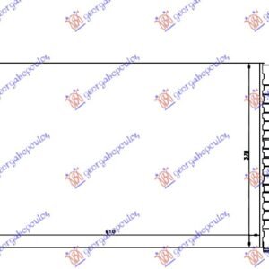 HLADNJAK MOTORA 1.4/1.6/1.8 (+/-AC) (61x37.7x23) (VALEO) - CITROEN BERLINGO 1996-2002 (MF)