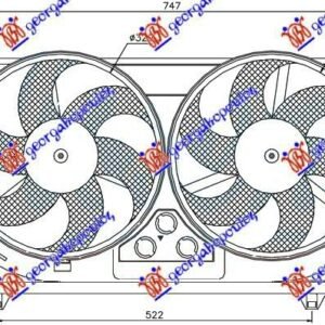 VENTILATOR (DUPLI) KOMPLET (BENZIN) (+AC) - CITROEN BERLINGO 1996-2002 (MF)