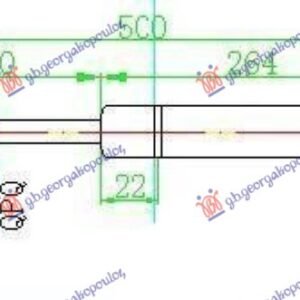 AMORTIZER GEPEK VRATA (495L-330N) - MINI COOPER/ONE 2002-2006 (R50/F53)