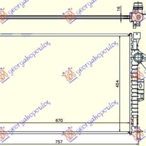 HLADNJAK MOTORA ZA SVE MODELE BENZIN/DIZEL (MAN) (670x454x16) - FORD MONDEO 2007-2011 (BA7)