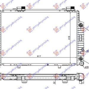 HLADNJAK MOTORA ZA SVE MODELE DIZEL (MAN/AUTO) (+AC) (61.5x42) - MERCEDES C CLASS 1993-1999 (W202)