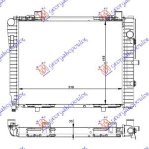 HLADNJAK MOTORA 2.0/2.3 KOMPRESSOR (MAN/AUTO) (+/-AC) (52x42) -00 - MERCEDES C CLASS 1993-1999 (W202)