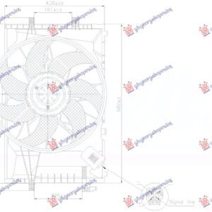 VENTILATOR KOMPLET BENZIN/DIZEL (600W) - MERCEDES C CLASS SDN/S.W. 2000-2003 (W203)
