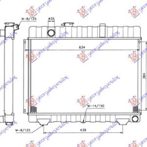 HLADNJAK MOTORA 2.4cc DIZEL (41x62) 76-86 - MERCEDES 207/307 1977-1995