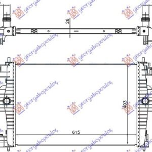 HLADNJAK MOTORA 1.6i 16V (61.3x40.5) 10- - PEUGEOT 308 I 2008-2013 (4B/4A/4C)