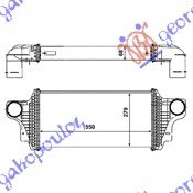 HLADNJAK INTERKULERA 4.0 (420-450 CDi) DIZEL (550x280x64) - MERCEDES ML 2005-2011 (W164)