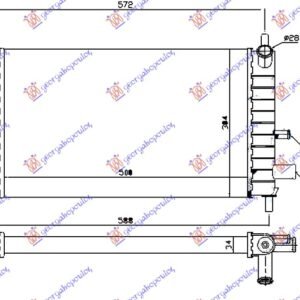 HLADNJAK MOTORA 1.1/1.3CC (50x31) (VALEO) - FORD FIESTA 1996-1999 (JA)
