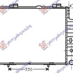 HLADNJAK MOTORA 2.4/3.2 BENZIN - 2.0/2.5D (+/-AC) (640x490)) (MAHLE BEHR) - MERCEDES E CLASS 1996-1999 (W210)