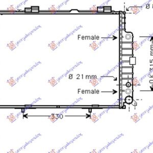 HLADNJAK MOTORA 3.0 TD (AUTO) (64x48.9) - MERCEDES E CLASS 1996-1999 (W210)