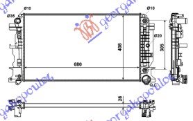 HLADNJAK MOTORA 2.2 Cdi (AUTO) (+AC) (67.7x415x34) - MERCEDES SPRINTER 208/408 2006-2013 (W906)