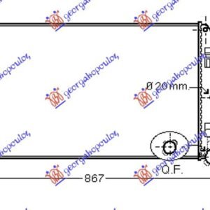 053906325.jpg HLADNJAK MOTORA 2.2 Cdi (MAN) (+AC) (68x41.6x3.4) (MEHANICKI SPOJ) - MERCEDES SPRINTER 208/408 2006-2013 (W906)