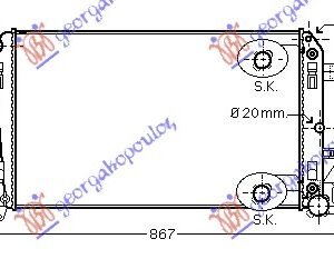 HLADNJAK MOTORA 2.2/3.0 Cdi/3.5i 24V (AUTO) (-AC) (67.7x41) - MERCEDES SPRINTER 208/408 2006-2013 (W906)
