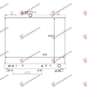 HLADNJAK MOTORA 1.5i 16V (MAN/AUTO) (42.5x55.5) - DAIHATSU TERIOS 2006- (J2/F7)