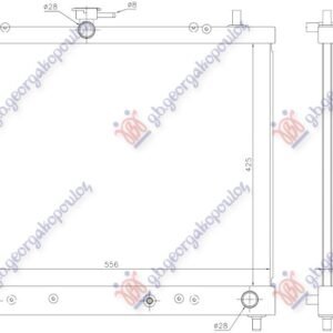 HLADNJAK MOTORA 1.5i 16V (MAN/AUTO) (42.5x55.5) (VALEO) - DAIHATSU TERIOS 2006- (J2/F7)