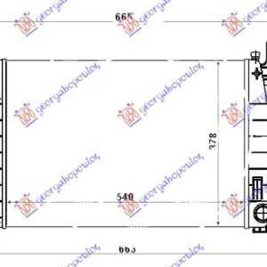 HLADNJAK MOTORA 1.4i 8V (+/-AC) (54x37.5x28) - FIAT LINEA 2007-2013 (323/110)