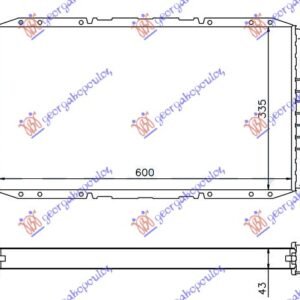 HLADNJAK MOTORA 2.0 BENZIN (-AC) (60x33.3) - FORD TRANSIT 1995-2000 (E)