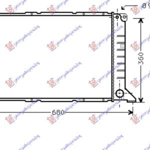 HLADNJAK MOTORA 2.5 TDI (+/-AC) (53.8x35.9) - FORD TRANSIT 1995-2000 (E)