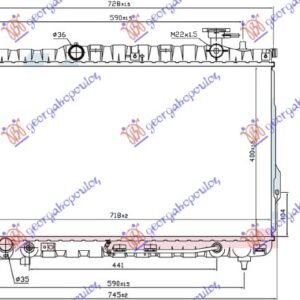 HLADNJAK MOTORA 2.4 16V/2.7 V6 (+/-AC) A/T (72x40) - HYUNDAI SANTA FE 2000-2005 (SM)