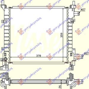 HLADNJAK MOTORA BENZIN (MAN) (+/-AC) (378x359 x26) - FORD KA 1997-2008 (RB)