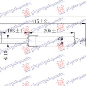 AMORTIZER GEPEK VRATA (415L-470N) - KIA SPORTAGE 1995-2004 (K00)