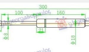AMORTIZER GEPEK VRATA (300L-420N) - RENAULT MEGANE SDN 1996-1998 (LM0/LM1)
