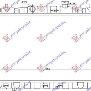 HLADNJAK MOTORA 1.6i 16V (MAN) (+/-AC) (37.5x67x15) - HYUNDAI ELANTRA 2000-2004 (XD)